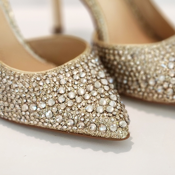 Gianni Bini Shoes Giani Bini Crystal Studded Bling Gold Wedding